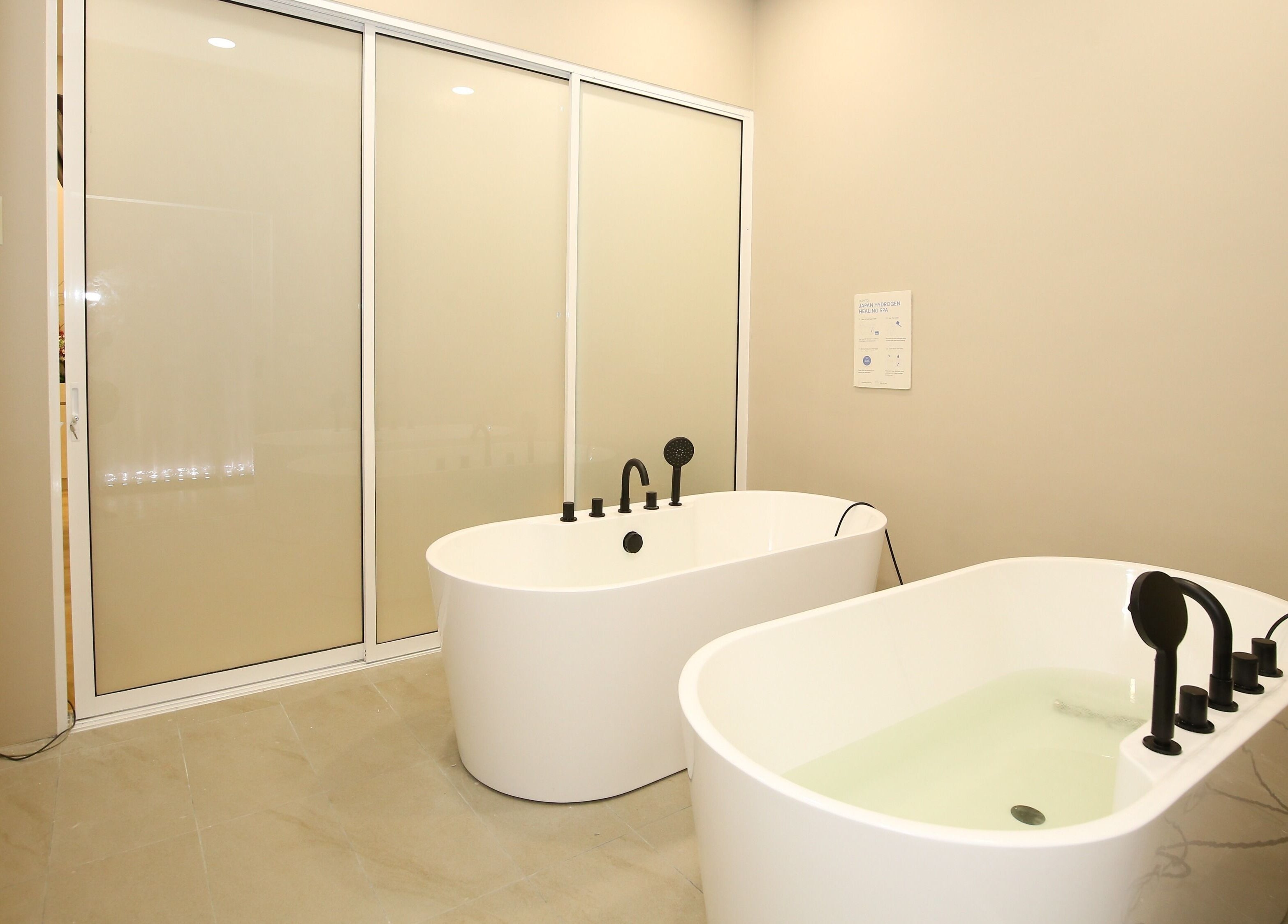 Luxurious twin bathtubs at MIMONE Spa Trion at KL, Kuala Lumpur, Malaysia for ultimate relaxation.