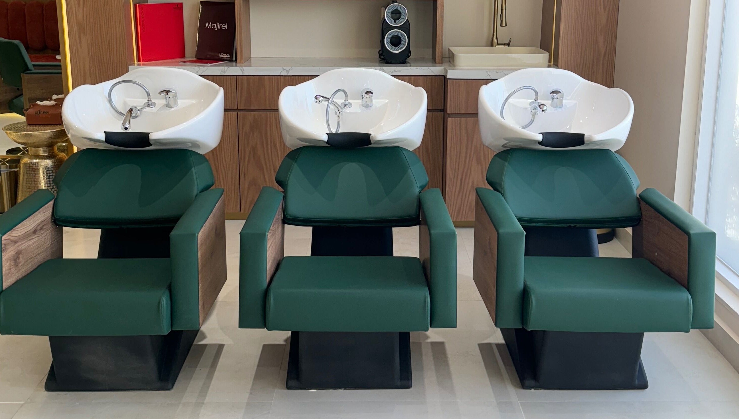 Elegant salon wash stations at Gloss'd Beauty Lounge | Riyadh, الرياض, منطقة الرياض, SA.