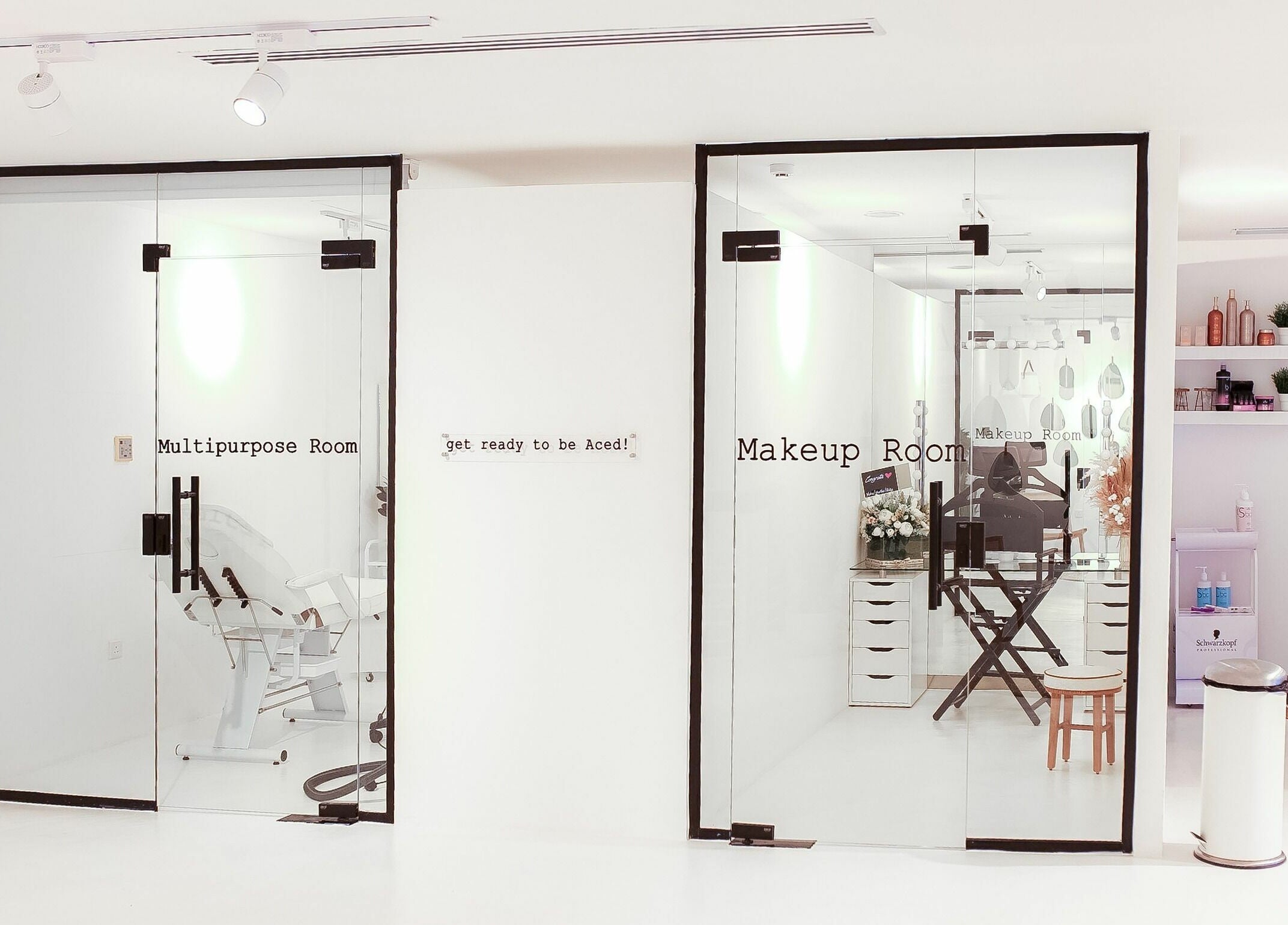 Modern multipurpose and makeup rooms at Ace Hair and Nail Salon, Al Khobar, Eastern Province, SA.