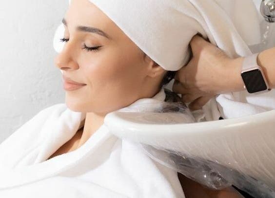 Relaxing hair wash at Ace Hair and Nail Salon in Al Khobar, Eastern Province, SA.