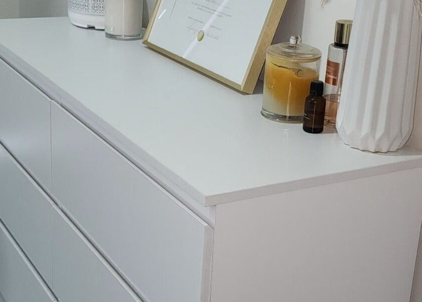 Chic dresser display at Face Edit - Beauty Edition, Auckland, NZ with decor and beauty products.