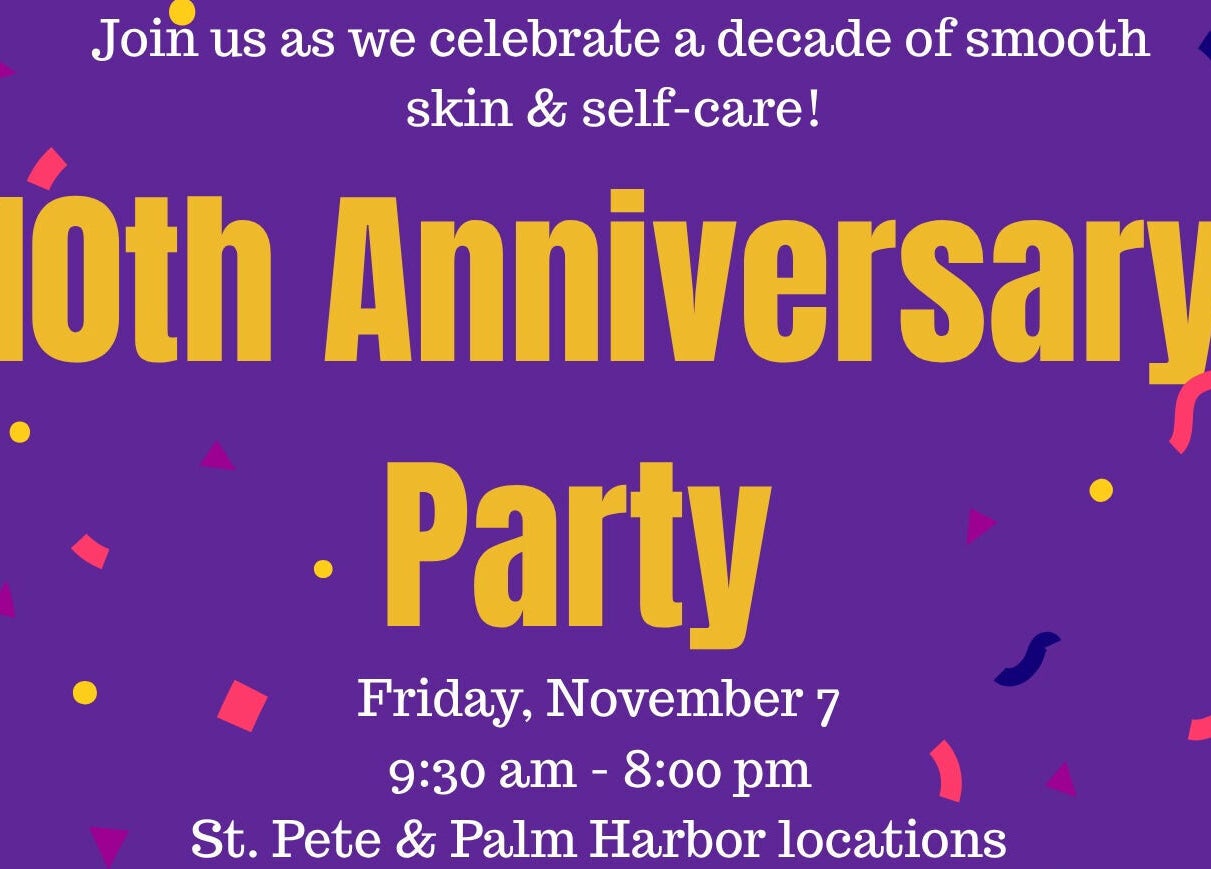 The Wax Pot - Palm Harbor 10th anniversary party invitation in Palm Harbor, Florida, US.
