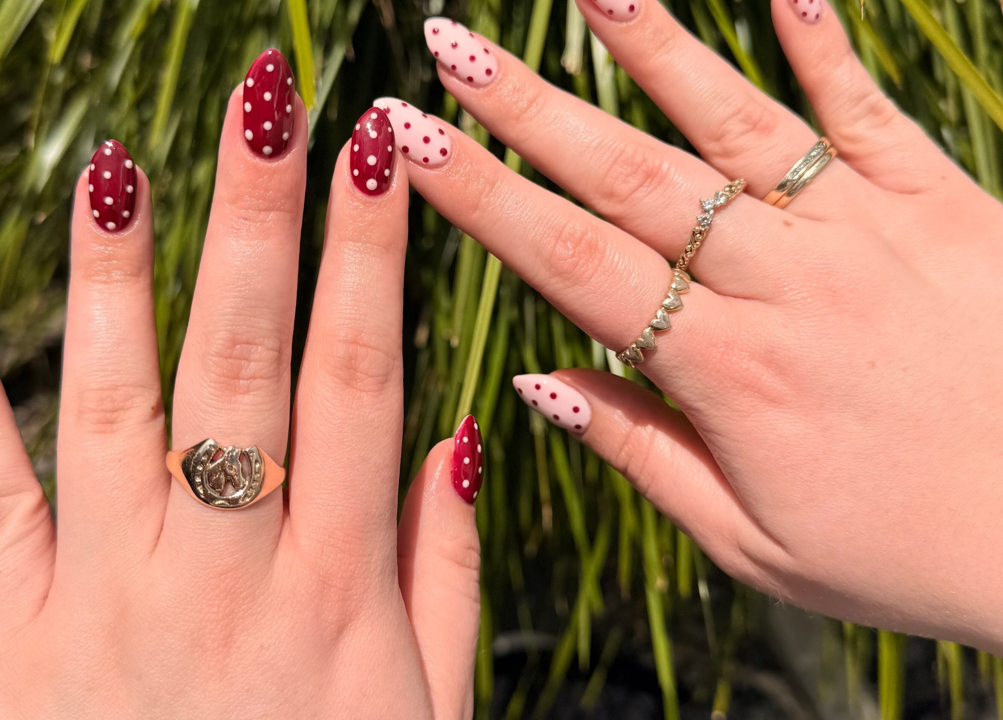 Stylish polka dot manicure at Faem Aesthetics, Auckland, Auckland, NZ. Perfect for a chic and modern look.