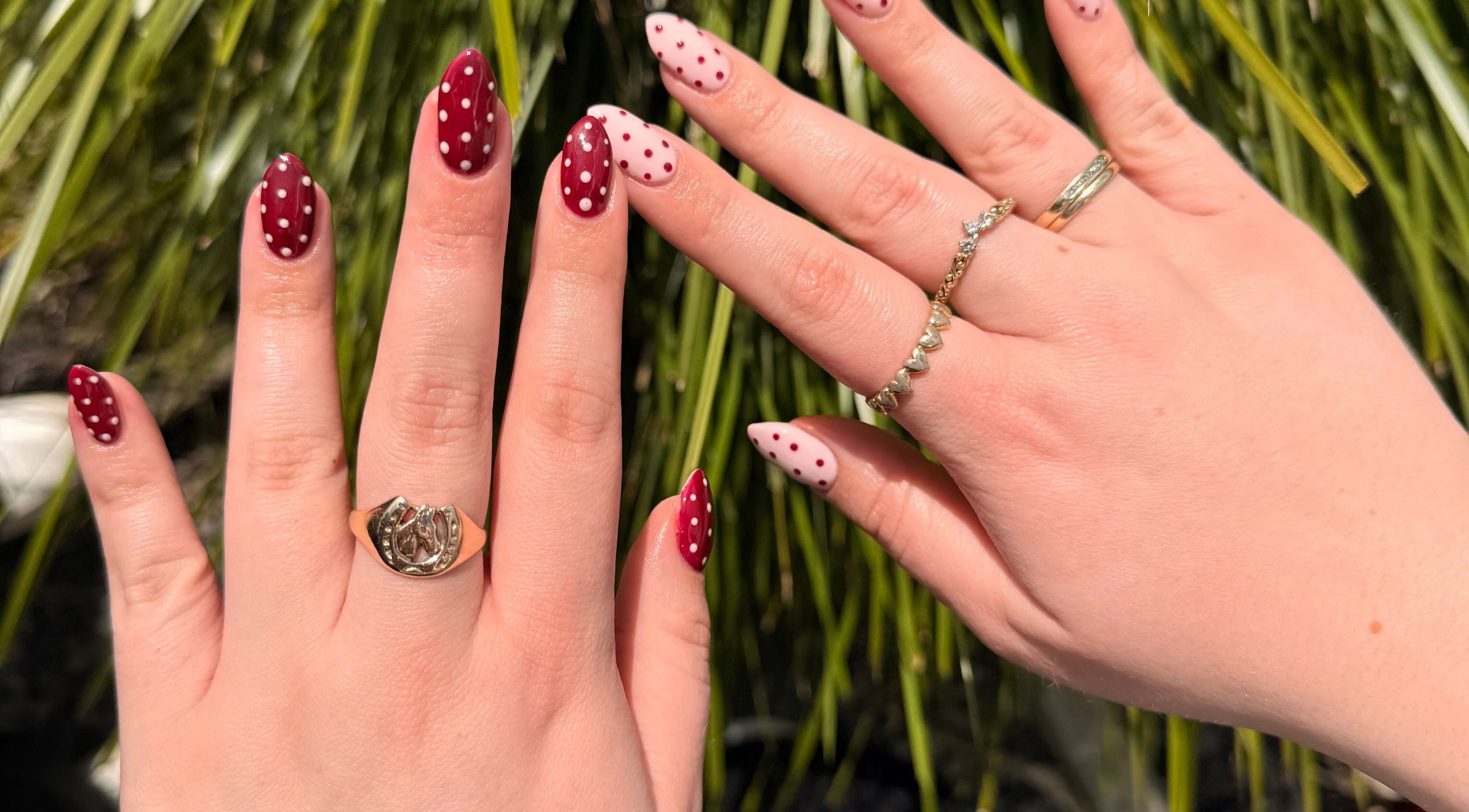 Stylish polka dot manicure at Faem Aesthetics, Auckland, Auckland, NZ. Perfect for a chic and modern look.