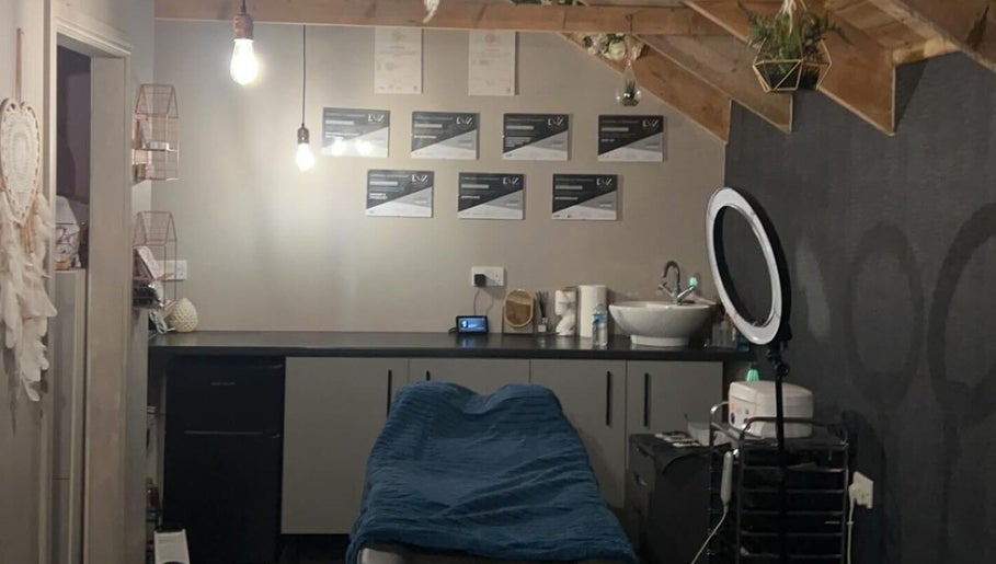 Chic treatment room at The Beauty Shack by Demileigh, Shirebrook, England, GB, featuring a modern setup.