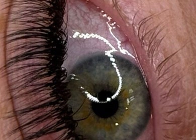 Close-up of enhanced lashes at The Beauty Shack by Demileigh, Shirebrook, England, GB.