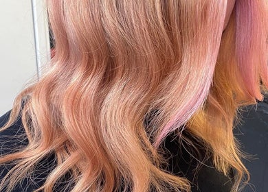 Stylish rosegold waves hairstyle at Colour Boutique, Christchurch, Canterbury Region, NZ.