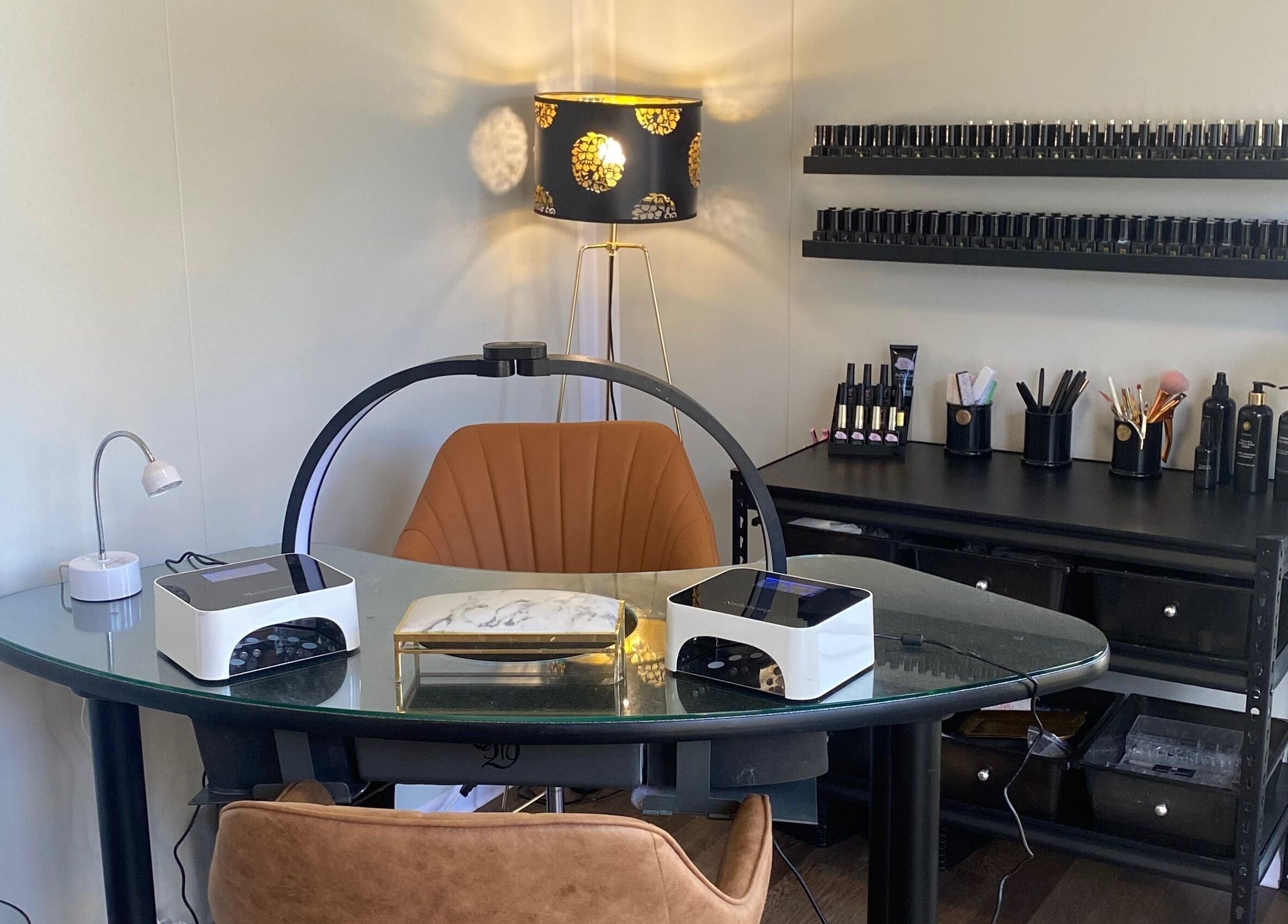 Modern nail station at Colour Boutique, Christchurch, Canterbury Region, NZ.