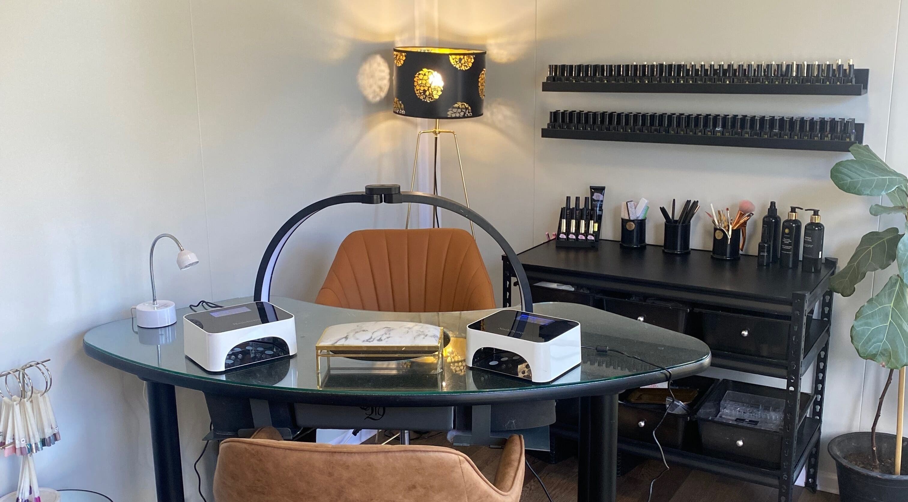 Modern nail station at Colour Boutique, Christchurch, Canterbury Region, NZ.