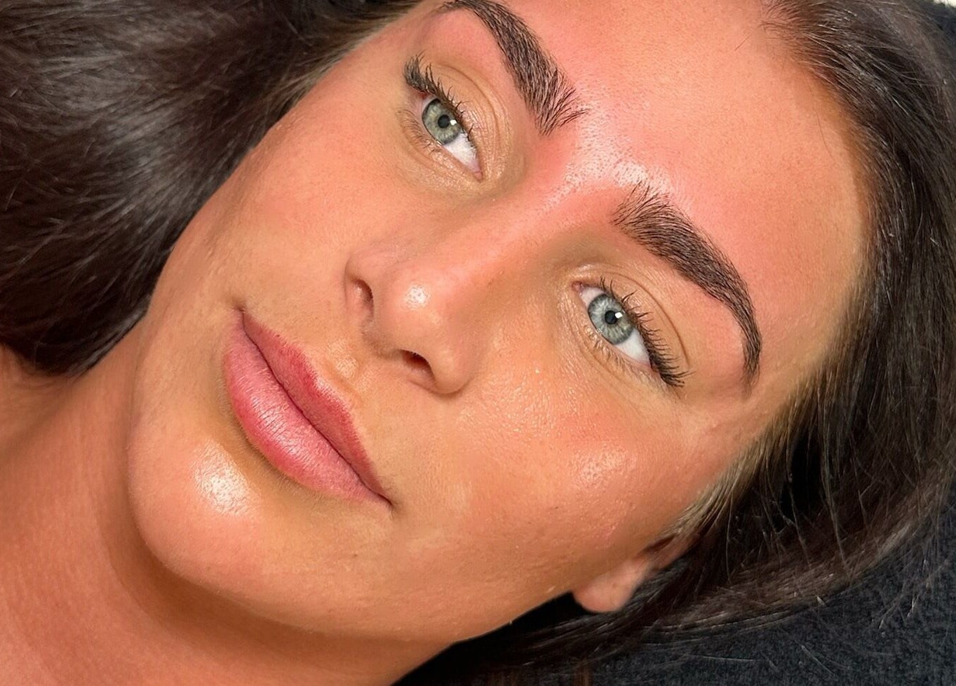 Perfectly shaped brows at Elegance Lash and Brow Studio, Falmouth, England, GB enhance this woman's natural beauty.