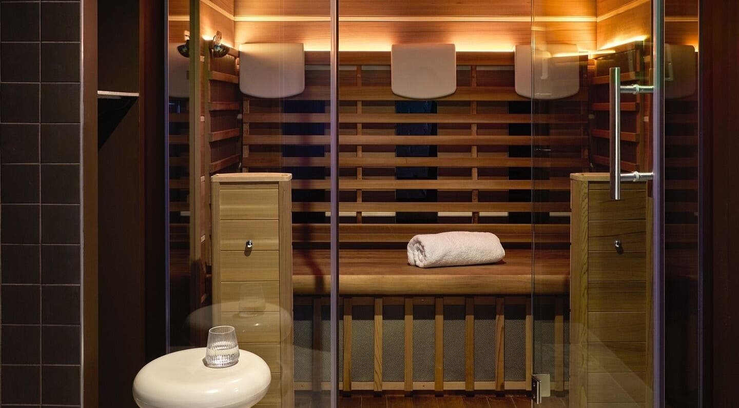 Elegant sauna room at Nimbus Co - Byron Bay, crafted with wood, located in Byron Bay, New South Wales, AU.