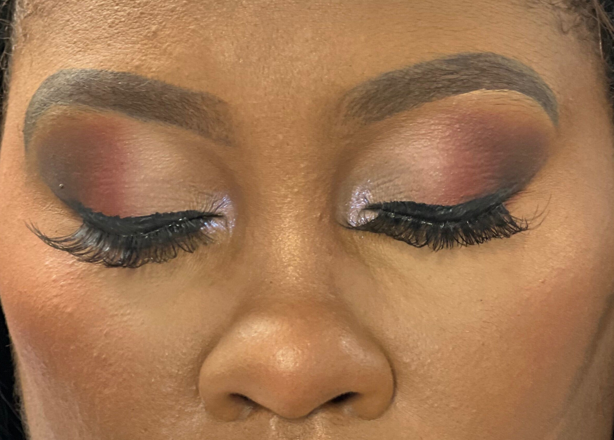Close-up of eye makeup with rich tones by Angelica Johnson in Shreveport, Louisiana, US.