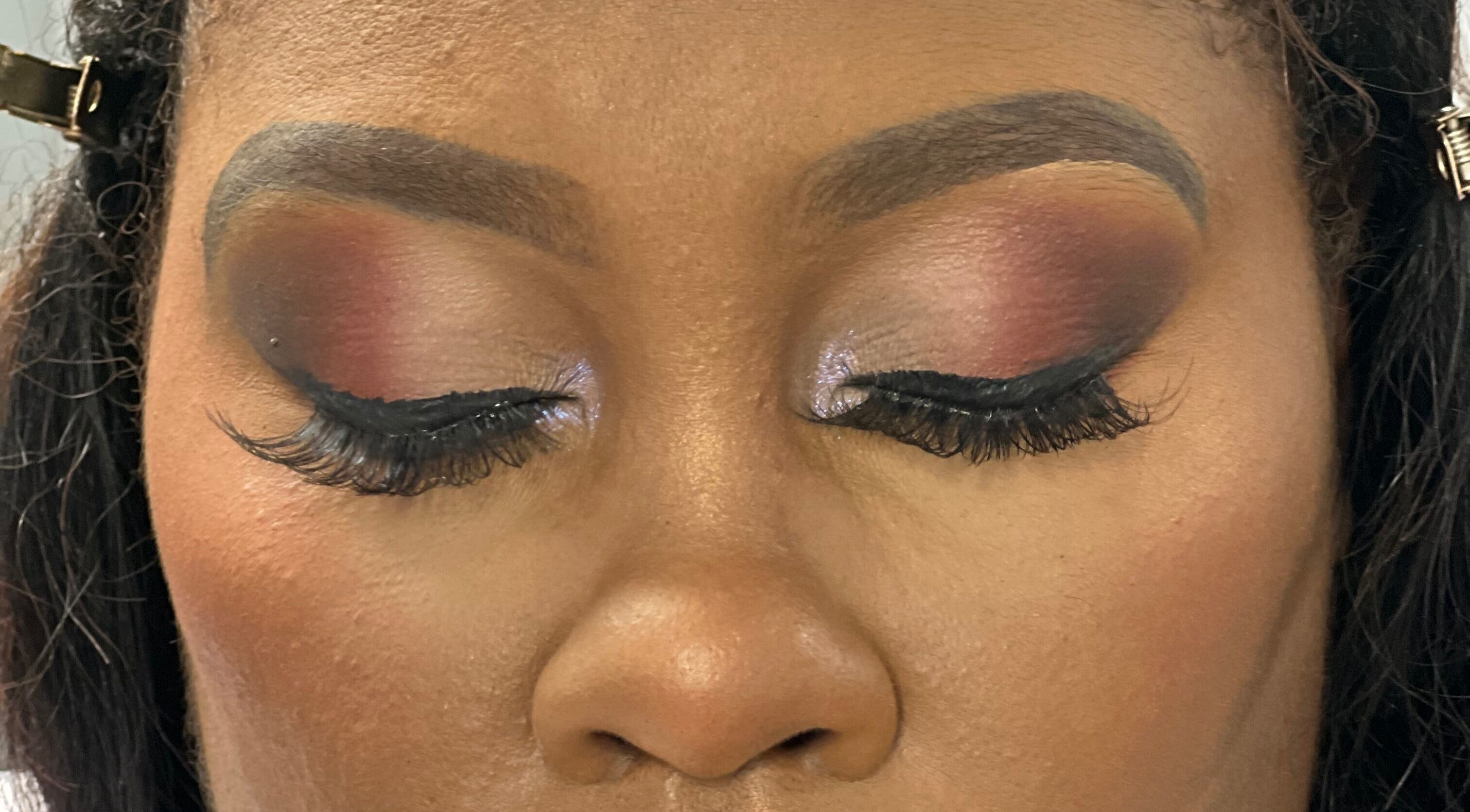 Close-up of eye makeup with rich tones by Angelica Johnson in Shreveport, Louisiana, US.