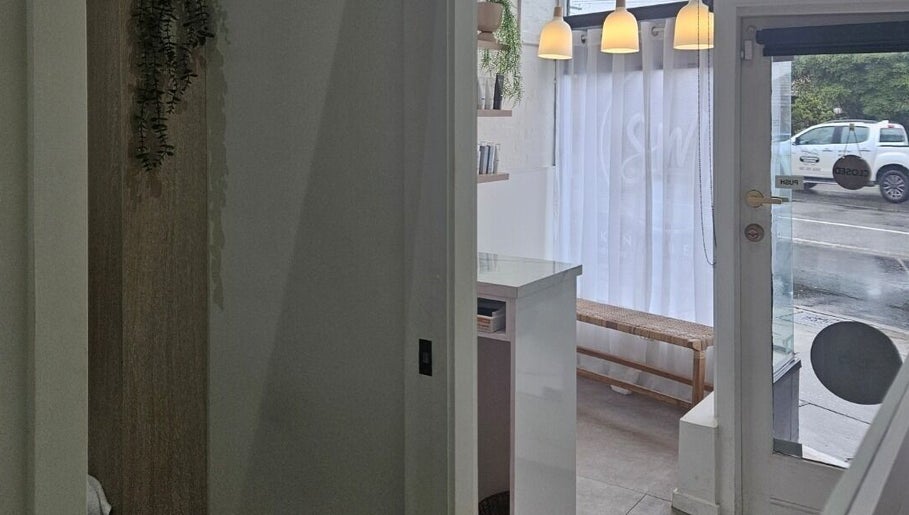 Welcoming entrance of SM Skin and Beauty in Strathmore, Victoria, AU with modern decor and natural light.