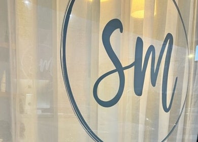 SM Skin and Beauty logo displayed on window at Strathmore, Victoria, AU location.