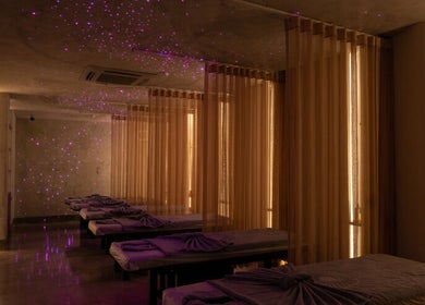 Elegant spa room with ambient lighting at NP Brows & Lashes x Ukiyo Spa, Hồ Chí Minh, Hồ Chí Minh, VN.