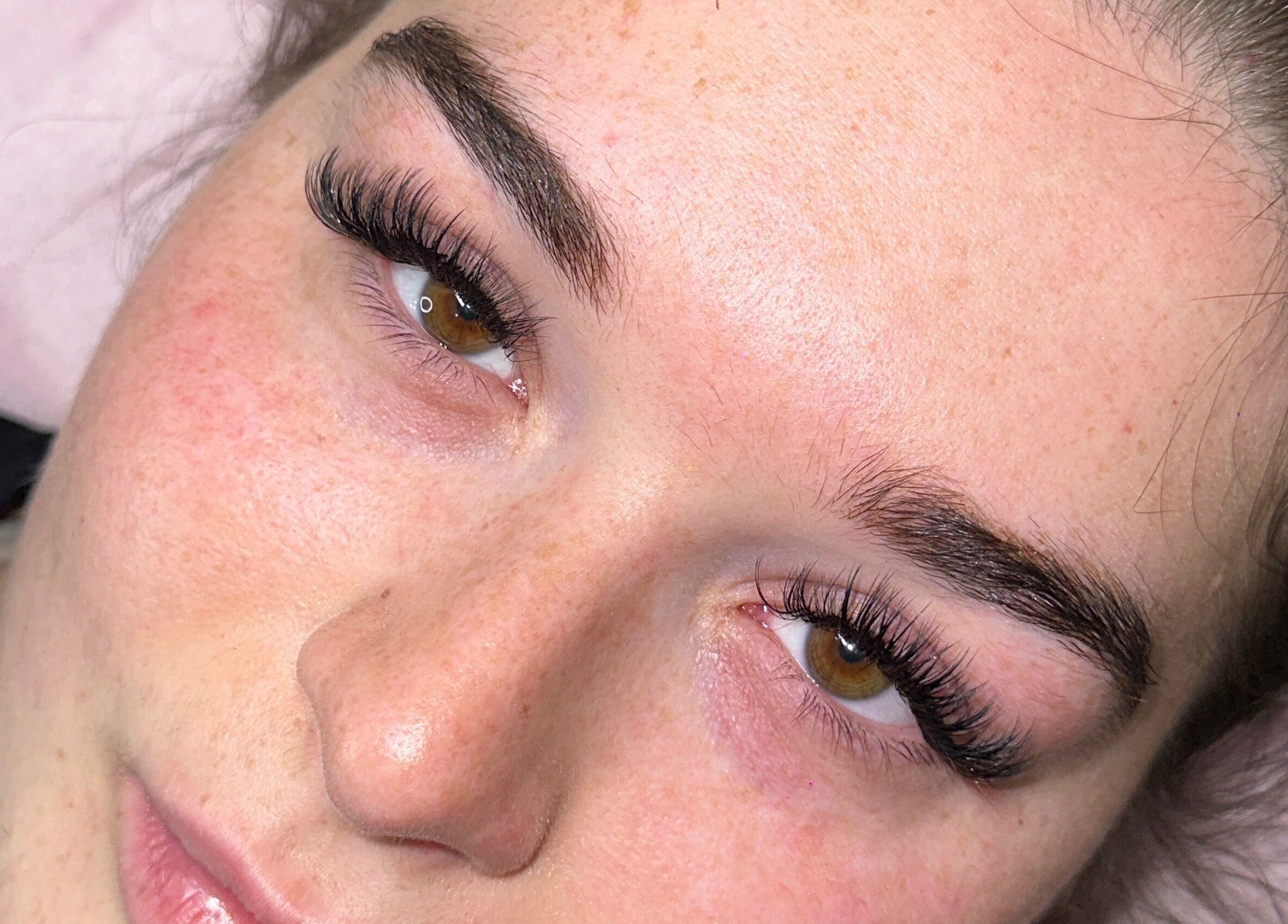 Close-up of lush eyelashes at Cheshmak Studio, Nollamara, Western Australia, AU.