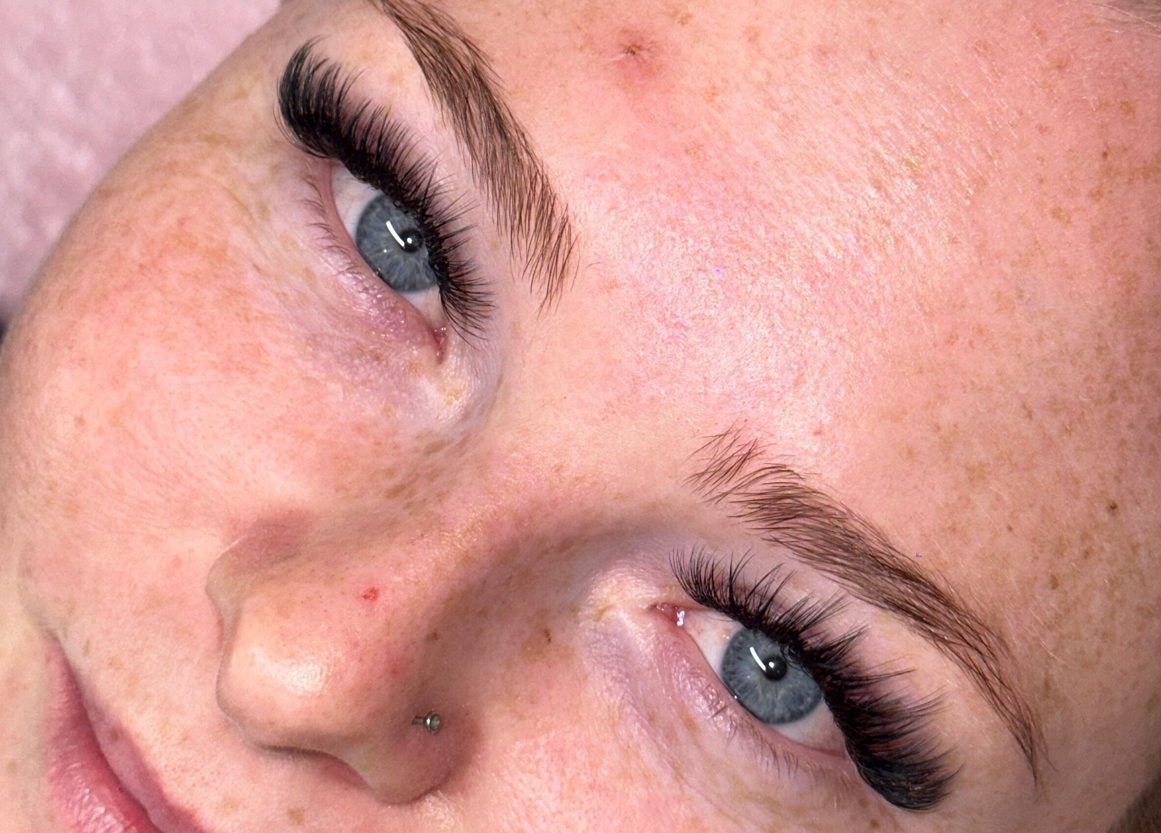 Close-up of lush eyelash extensions at Cheshmak Studio, Nollamara, Western Australia, AU.