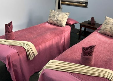 Cozy massage beds at Always Upstairs Day Spa @ Emerald Resort and Casino, Vanderbijlpark, Gauteng, ZA.