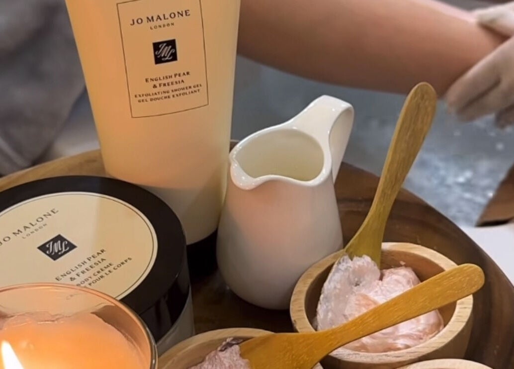 Luxurious spa products at Goddess Glow Pedi & Wax Bar, Cape Town, Western Cape, ZA, enhancing relaxation.