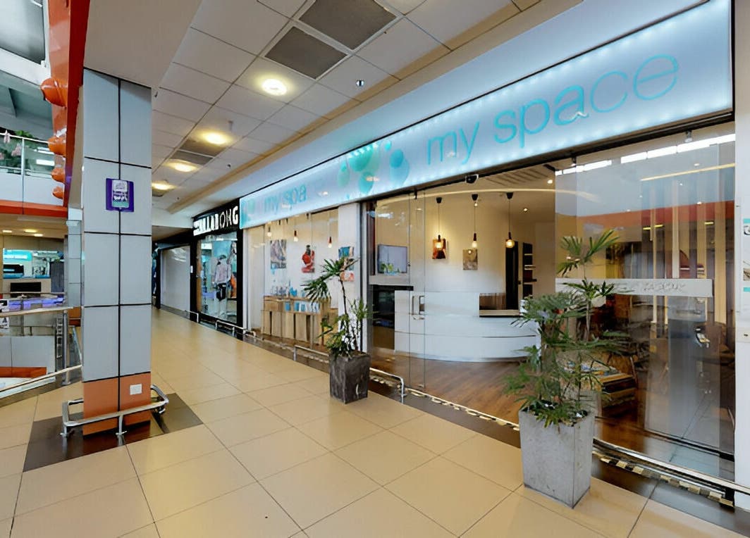 Entrance to MySpace Grand Bay, a beauty and wellness venue in Grand Baie, Rivière du Rempart District, MU.