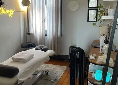 Peaceful therapy room at Tessted Therapy, Alexandria, New South Wales, AU with massage table and calming decor.