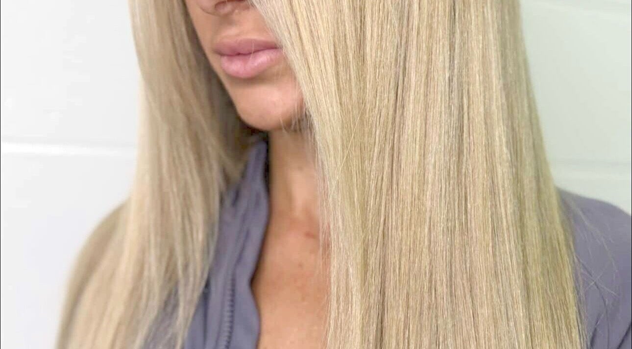 Silky blonde hair styled at Blonde & Boujee Boutique, Tannum Sands, Queensland, AU.