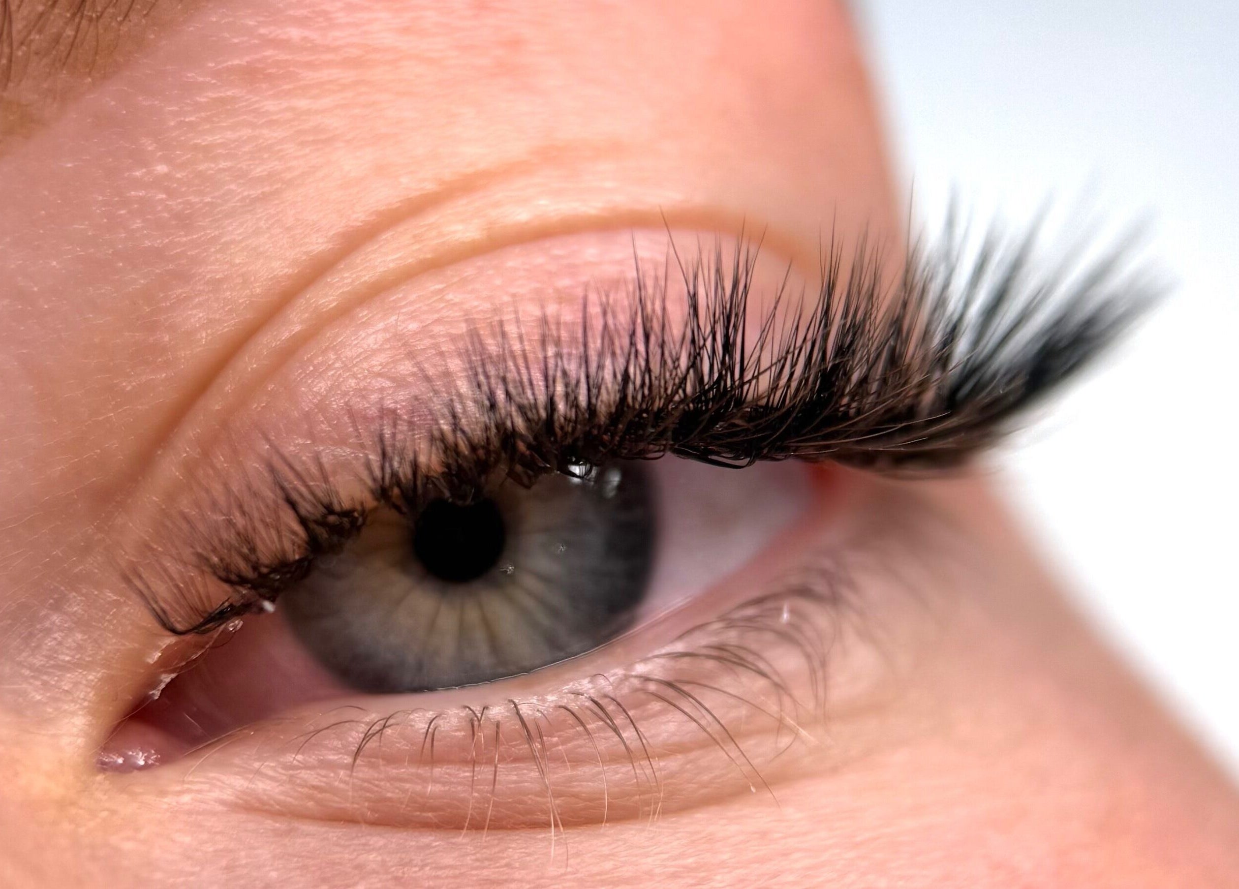 Close-up of expertly crafted eyelashes by Séan - Lash & Brow Specialist in Dundee, Scotland, GB.