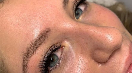 Close-up of perfectly groomed eyebrows and eyelashes at Her Heaven, Cape Town, Western Cape, ZA.