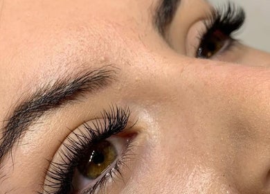 Close-up of elegant lash extensions at Her Heaven, Cape Town, Western Cape, ZA.