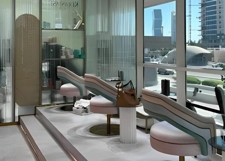 Modern seating at Le Meme Spa, Manarat Lusail Tower, Doha, Doha, QA offers a chic, serene relaxation space.