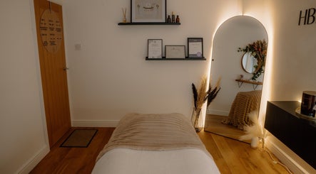 Tranquil treatment room at H Brows & Beauty, Lightwater, England, GB. Cozy, elegant decor for ultimate relaxation.