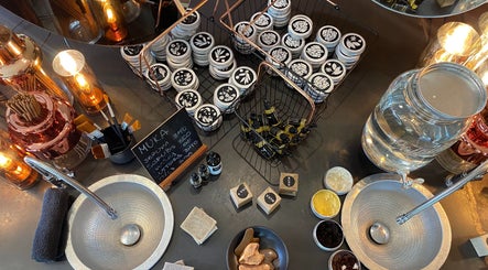 Muka Concepts Pererenan display of beauty products and brushes in Bali, Bali, ID showcasing a harmonious setup.