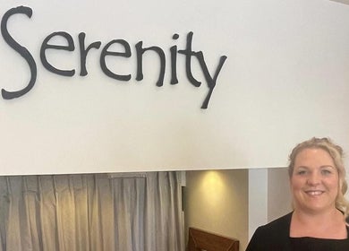 Staff member welcoming at Serenity, Blush Beauty Suite, Yeadon, England, GB.