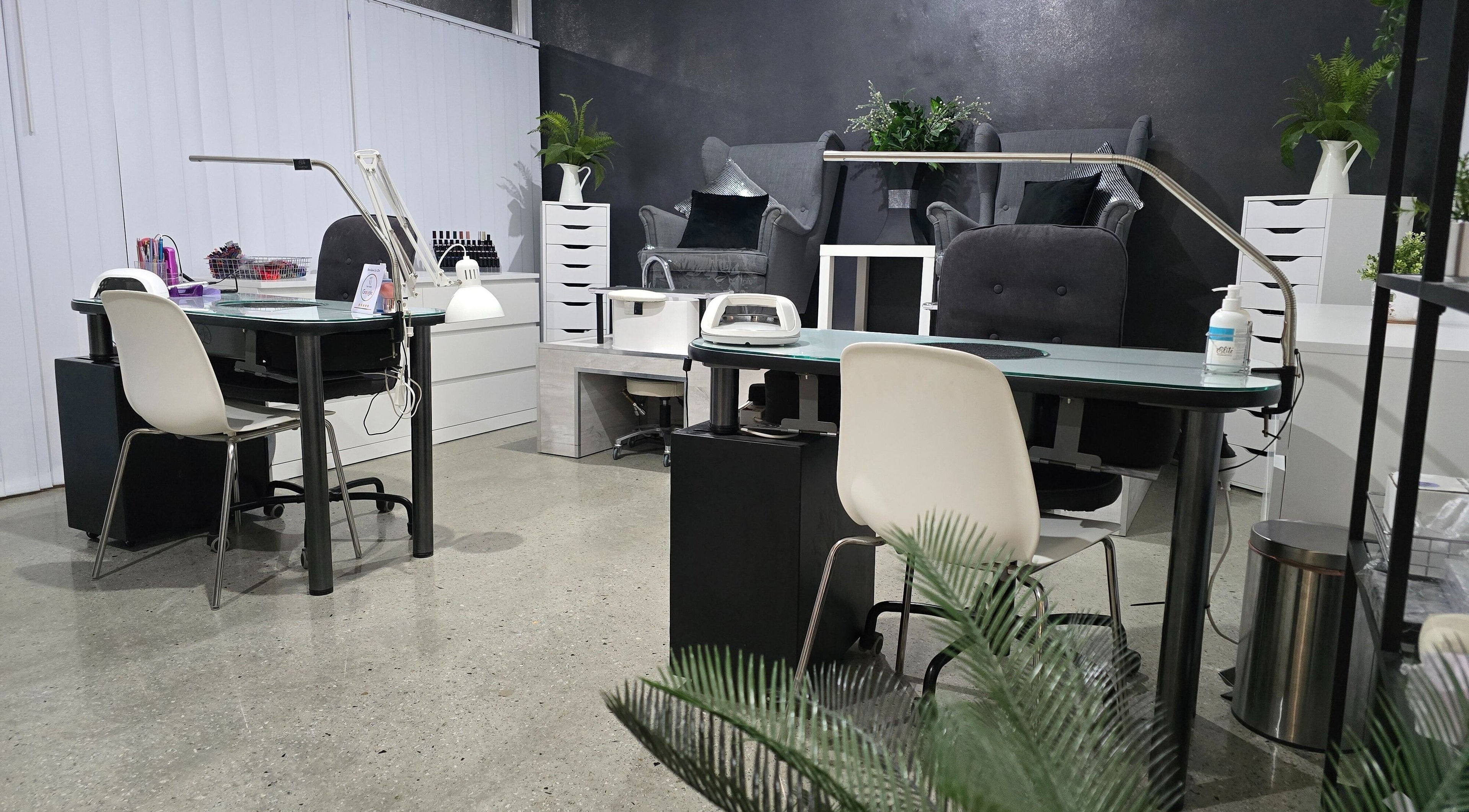 Modern nail studio setup at Elite Business Studios Pty Ltd, Joondalup, Western Australia, AU.