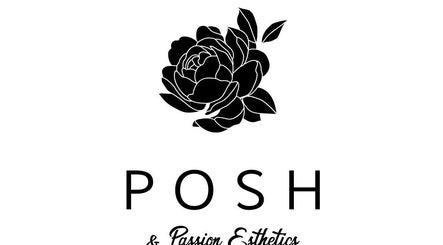 Logo of Posh & Passion Esthetics, a beauty studio in Trail, British Columbia, CA, featuring a floral design.