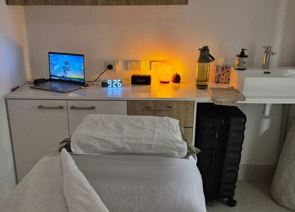 Peaceful massage setup at Aurora Bodywork Mobile Massage in Perth, Western Australia, AU.