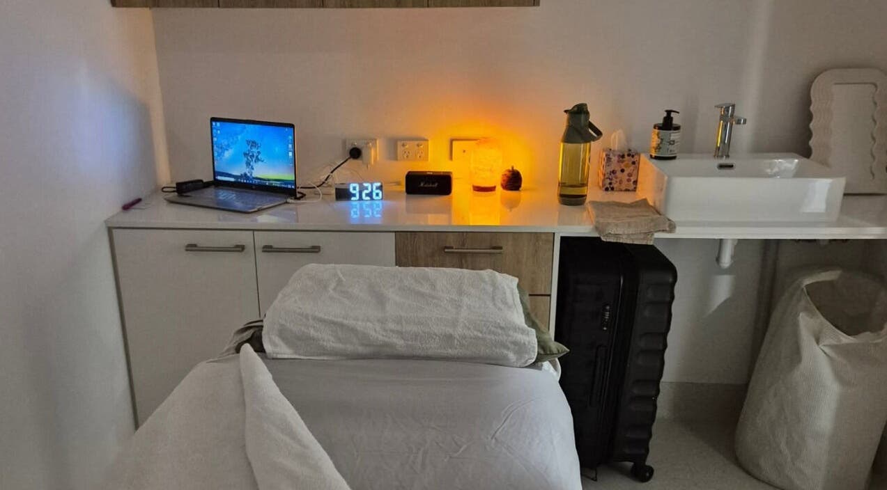 Peaceful massage setup at Aurora Bodywork Mobile Massage in Perth, Western Australia, AU.