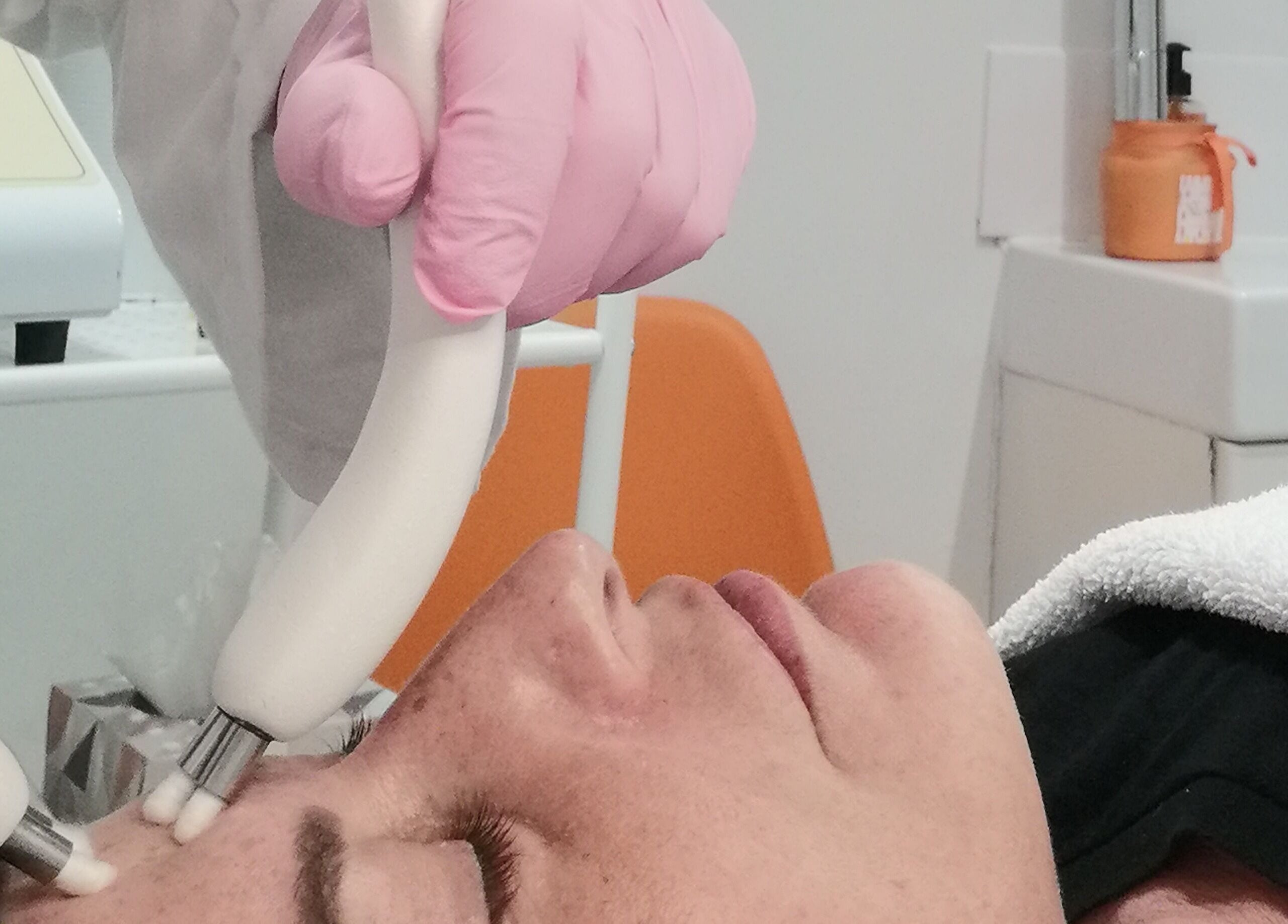 Facial treatment at Lamis Aesthetics, Timperley, England, GB, promoting radiant skin and rejuvenation.