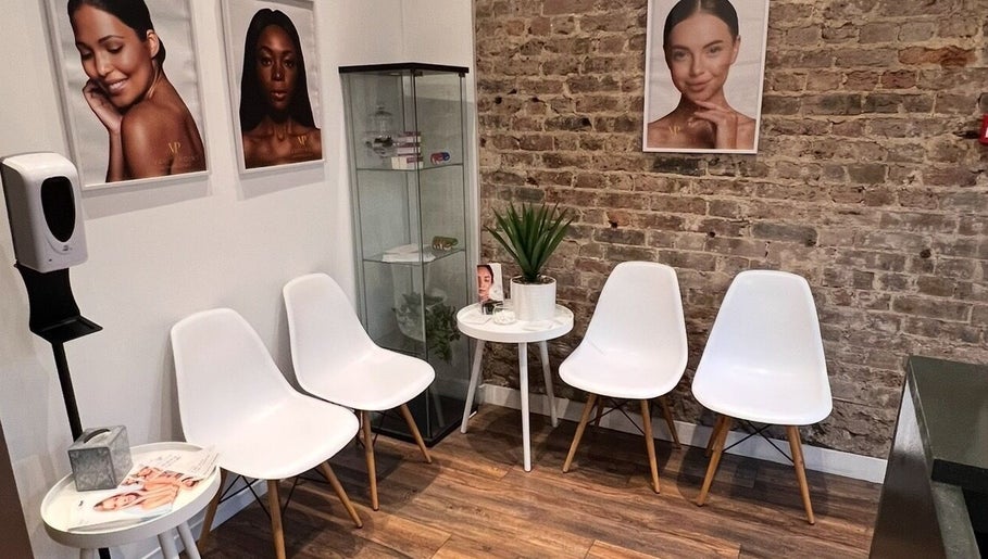 Chic waiting area at Vanity Point Aesthetics in Brighton And Hove, England, GB showcasing stylish decor.