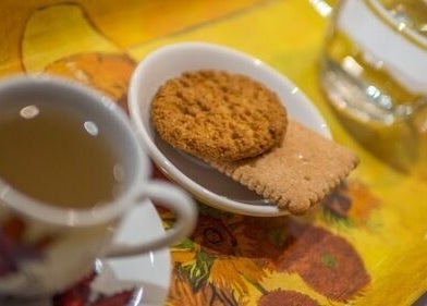 Delicious tea and biscuits at Borneo Bali Day Spa, Carlisle, Western Australia, AU.