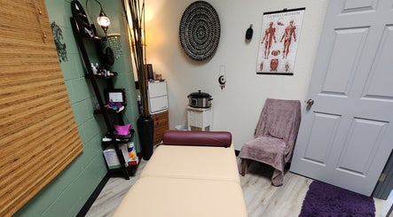 Tranquil massage room at Shanna Massage Therapy, Independence, Missouri, US, showcasing a cozy and inviting atmosphere.