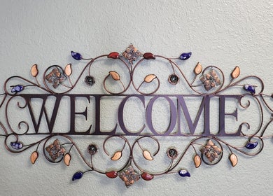 Elegant welcome sign at Shanna Massage Therapy, Independence, Missouri, US, enhancing client ambiance.
