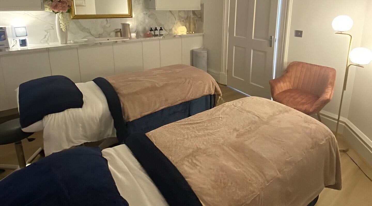 Cozy treatment room with two beds at The Beauty Room, Spalding, England, GB.