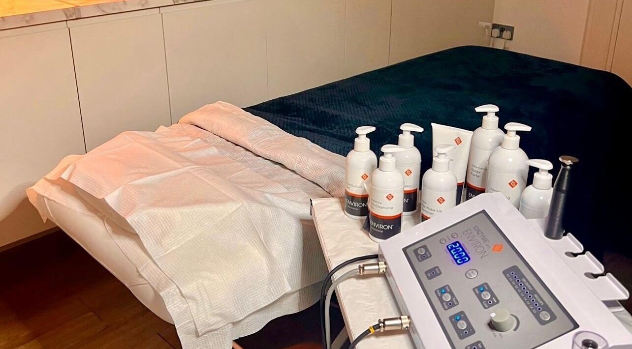 Luxurious spa treatment setup at The Beauty Room, Spalding, England, GB with skincare products.