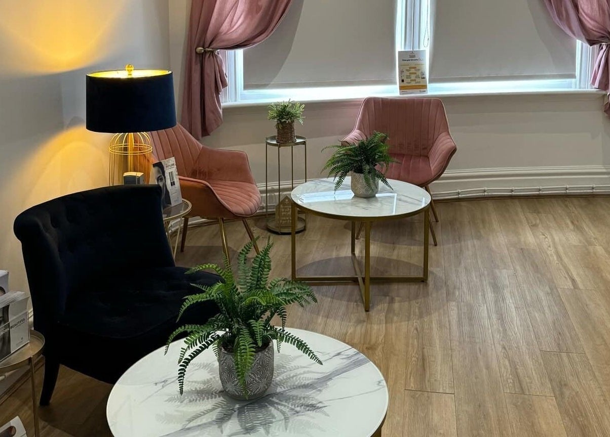 Stylish lounge area at The Beauty Room, Spalding, England, GB, with cozy seating and chic decor.