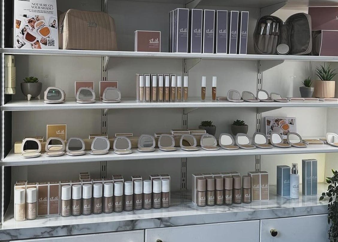 Elegant display of beauty products at The Beauty Room, Spalding, England, GB.