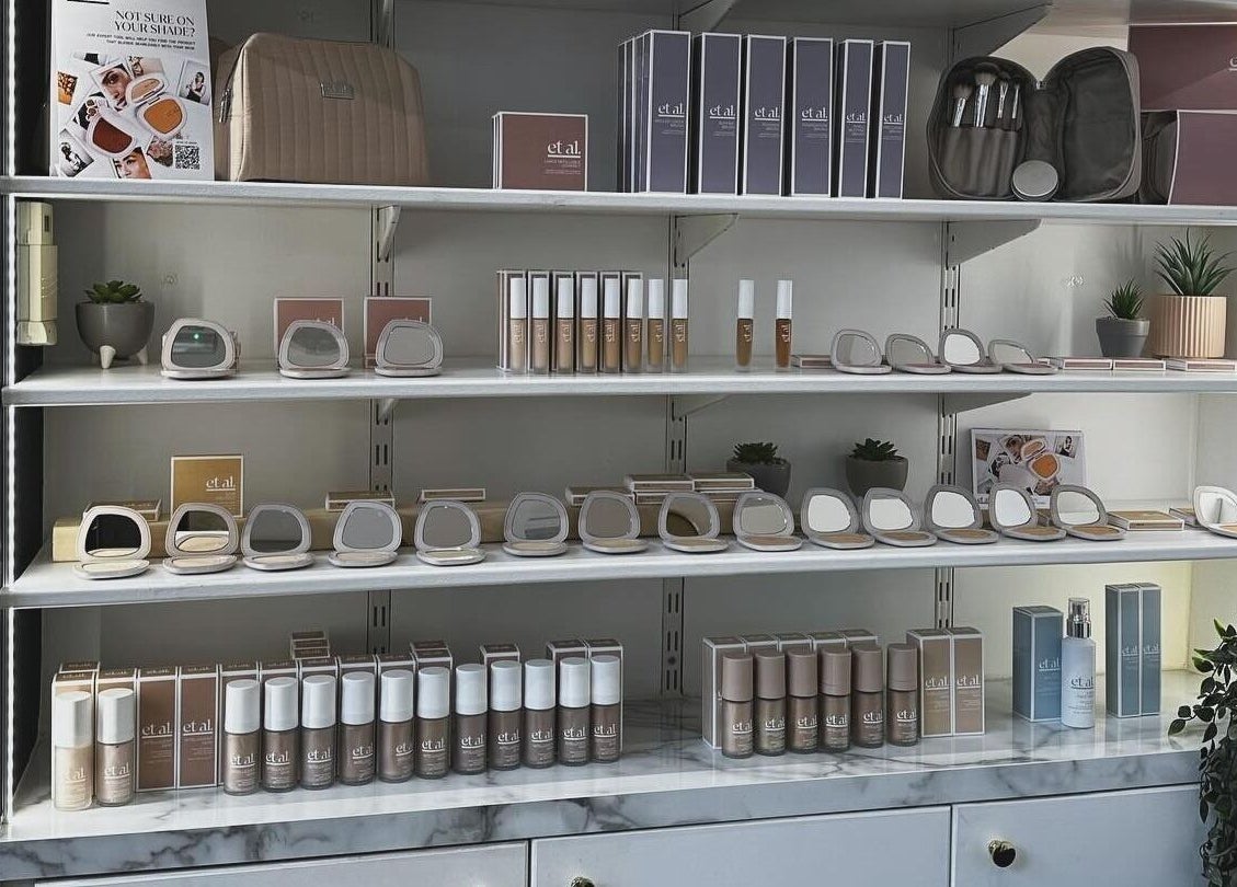 Elegant display of beauty products at The Beauty Room, Spalding, England, GB.