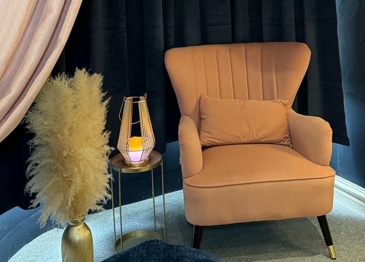 Plush seating with soft lighting at The Beauty Room, Spalding, England, GB offering a tranquil ambiance.
