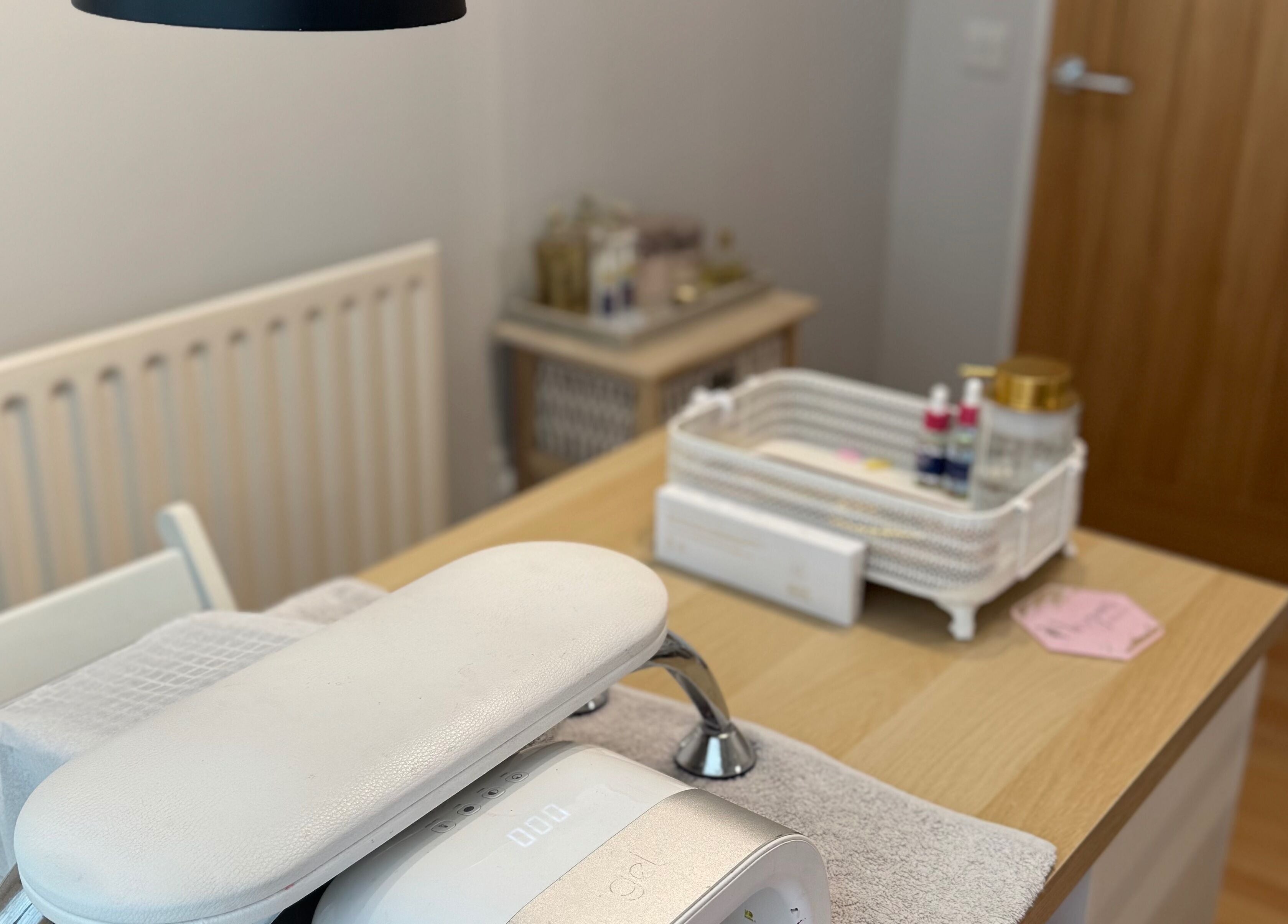 Nail care setup at Morgans Beauty, Mortimer Common, England, GB, showcasing relaxing services.